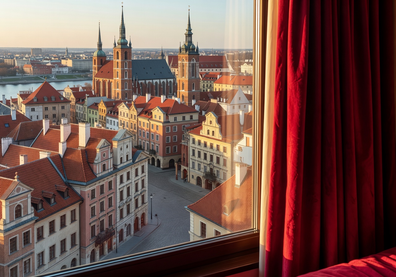 View of Wroclaw Old Town from The Granary La Suite Hotel window